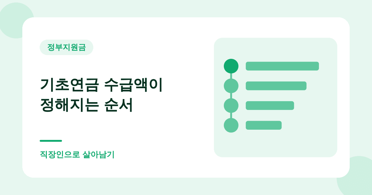 기초연금 수급액이 정해지는 순서 — 직장인으로 살아남기